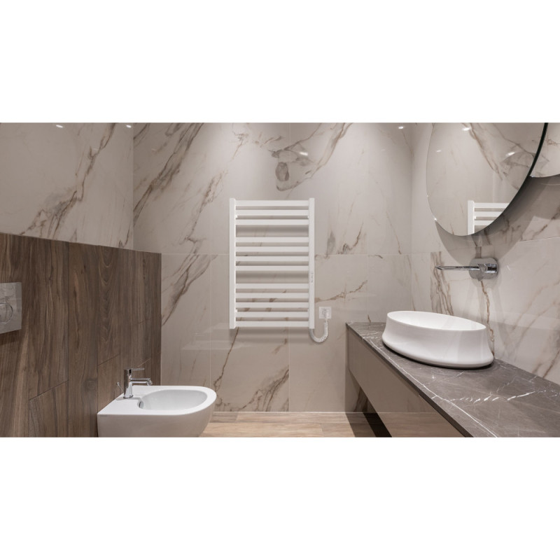 Hygge Family towel dryer electric Oxford, 770х530х80mm, timer-regulator, steel, white matt (6.1.0201.06.WM)