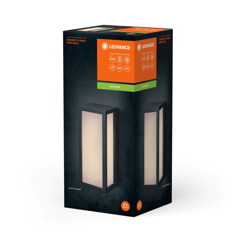 LEDVANCE E27 facade lamp IP65 ENDURA CLASSIC RADIO WALL black (4099854182907)