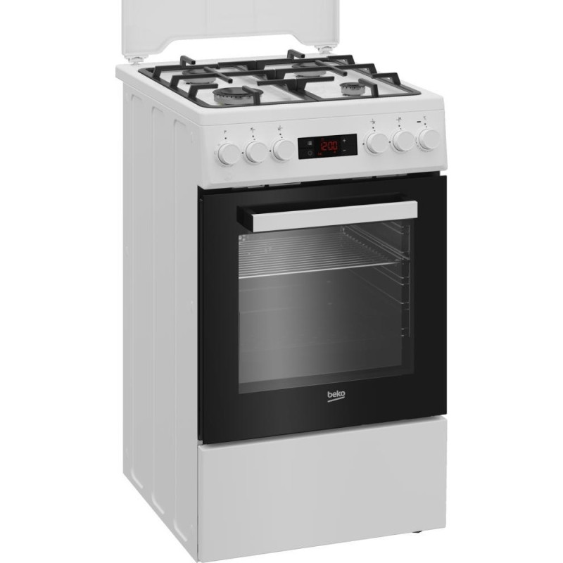 Beko Cooker combined, 60L, 50x60cm, display, convection, cast-iron, white (FSM52330DWDS)