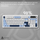 Клавиатура Ajazz AF98 Plus Wireless/Bluetooth/USB UA White/Blue (AF98-PLUS-GB)