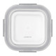 ARDESTO Food storage container Gemini 0.8l, borosilicate glass, plastic, square, transparent (AR1280BSQ)