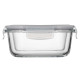 ARDESTO Food storage container Gemini 0.8l, borosilicate glass, plastic, square, transparent (AR1280BSQ)