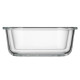ARDESTO Food storage container Gemini 0.8l, borosilicate glass, plastic, square, transparent (AR1280BSQ)