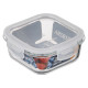 ARDESTO Food storage container Gemini 0.8l, borosilicate glass, plastic, square, transparent (AR1280BSQ)