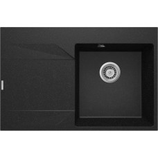 Deante Kitchen sink Evora, granite, rectangular, with wing, 760x500x195mm, bowl - 1, inset, graphite (ZQJ_211L)