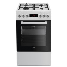 Beko Cooker combined, 60L, 50x60cm, display, convection, cast-iron, white (FSM52332DWDS)