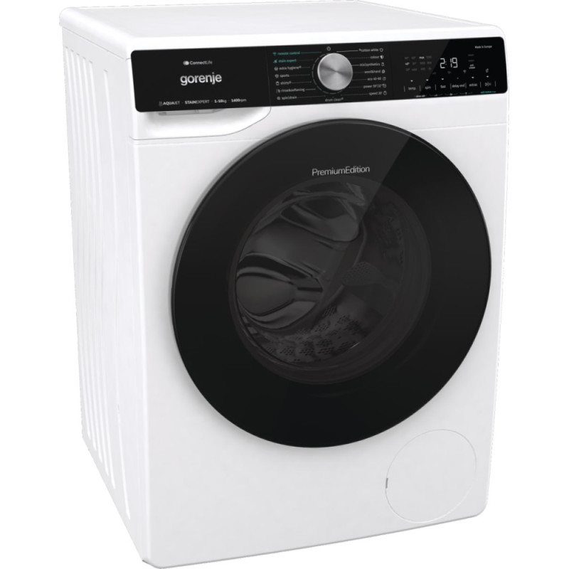 Gorenje Стиральная машина фронтальная, 10кг, 1400, A+++, 60см, дисплей, инвертор, пар, Wi-Fi, подсветка барабана, белый (WNS14A4TWIFI)