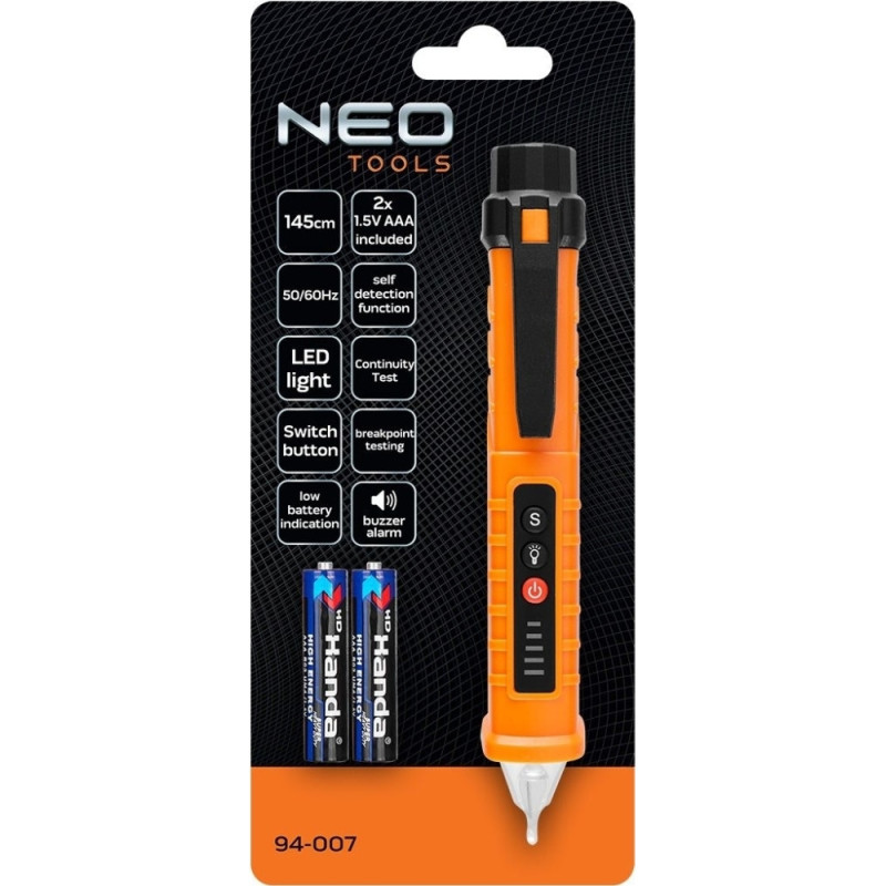 Neo Tools Детектор напруги, 12-1000В, кат.1000В, 2х1.5В ААА (94-007)