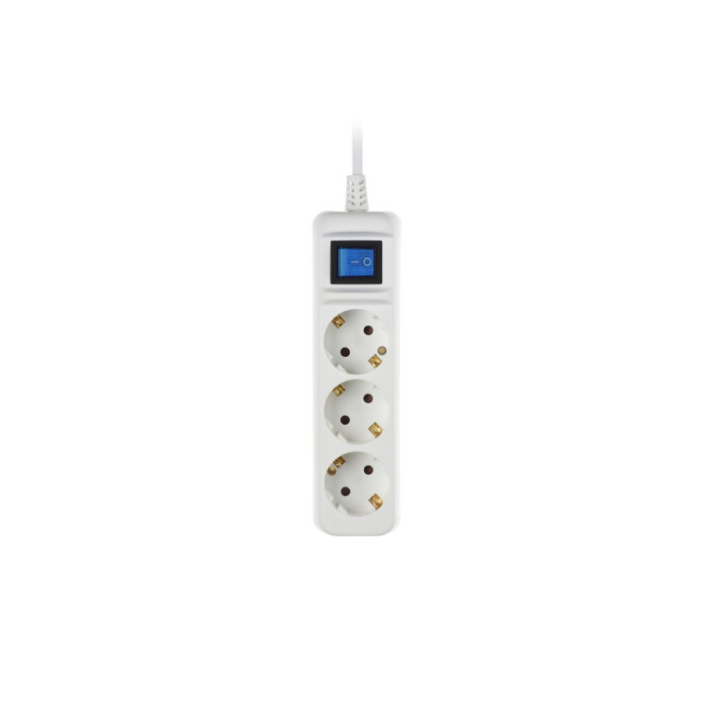 2E Power strip 3XSchuko with switch, 3G*1.5mm, 1.5m, white (2E-U03ESM1.5)