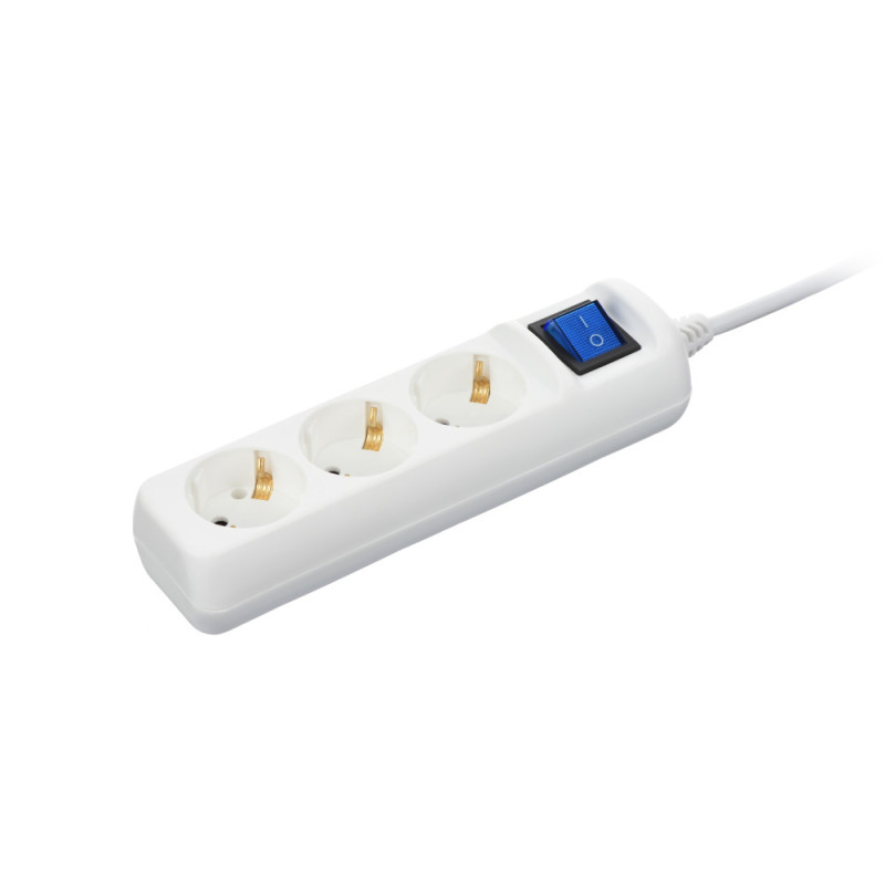 2E Power strip 3XSchuko with switch, 3G*1.5mm, 1.5m, white (2E-U03ESM1.5)