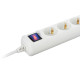 2E Power strip 3XSchuko with switch, 3G*1.5mm, 1.5m, white (2E-U03ESM1.5)