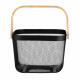 ARDESTO Basket with handle Midori 25х24.5х18cm, metal, bamboo, black (AR0901B)