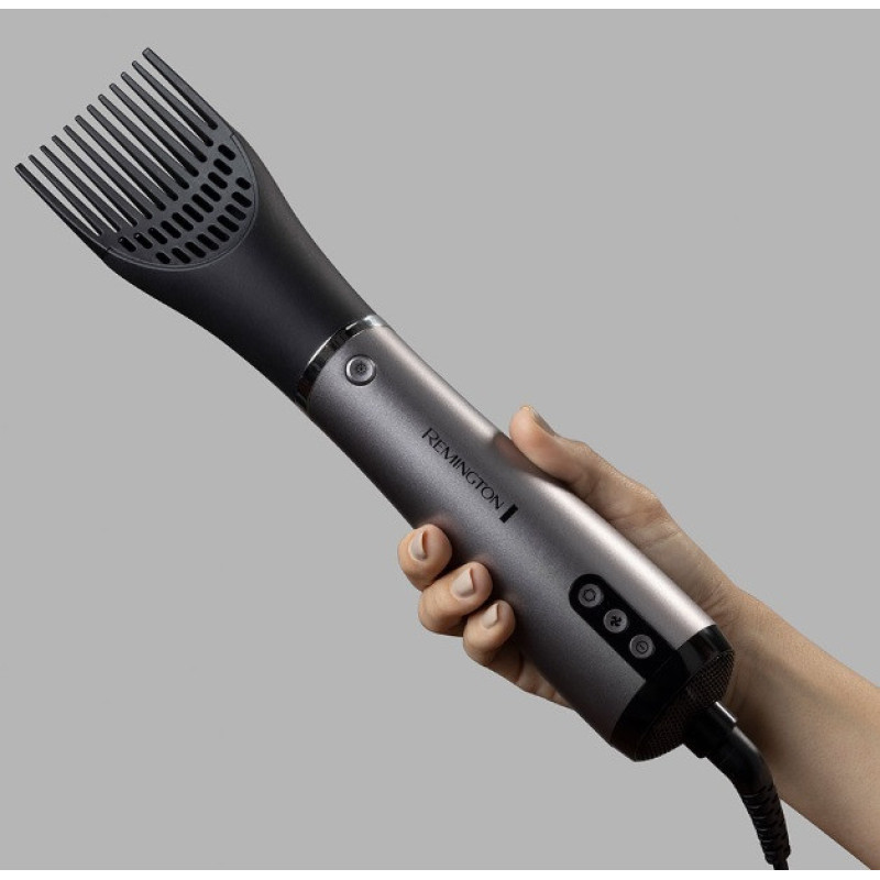 Remington hair dryer brush ProLuxe You Adaptive, 3W, 3 modes, ionization, cold blowing, ceramics, gray (AS9880)
