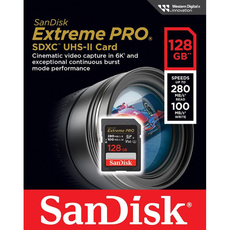 SanDisk SD 128GB C10 UHS-II U3 R280/W100MB/s Extreme Pro V60 (SDSDXEP-128G-GN4IN)
