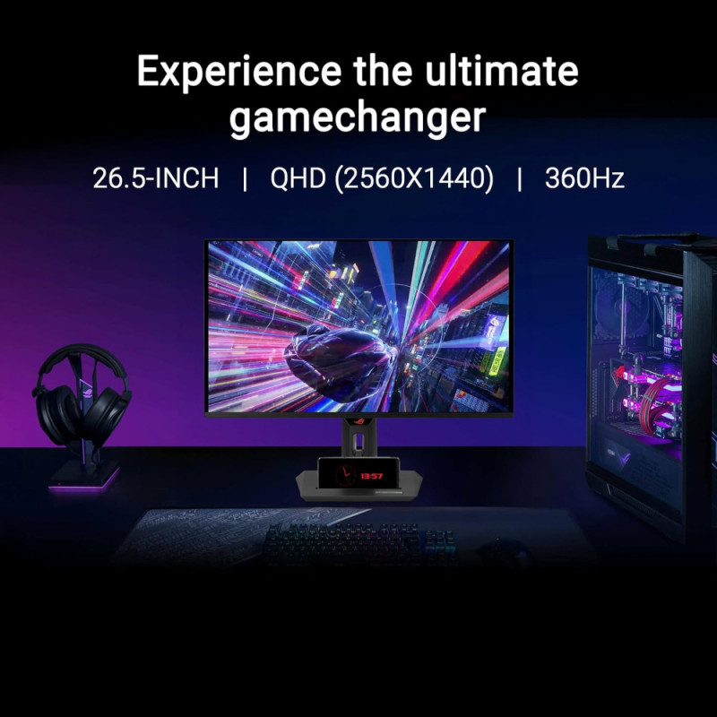 ASUS Monitor 26.5  ROG Strix XG27ACDNG 2xHDMI, DP, USB-C, 3xUSB, OLED, 2560x1440, 360Hz, 0.03ms, DCI-P3 99%, AdaptiveSync, Pivot, HDR400 (90LM0AN0-B01970)