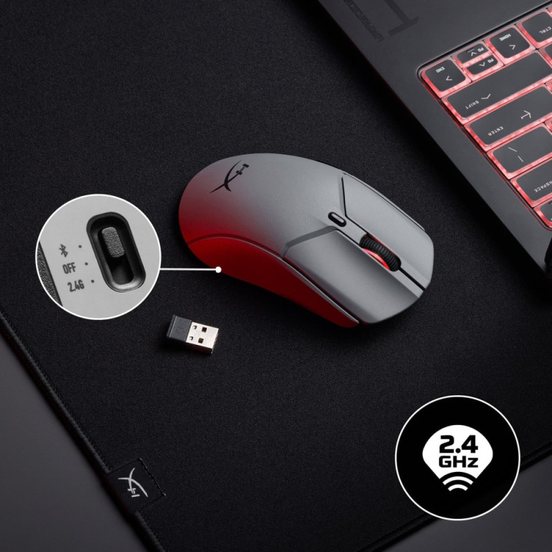 HyperX Pulsefire Haste 2 Pro, RGB, USB-A/WL/BT, black (A1KY5AA)