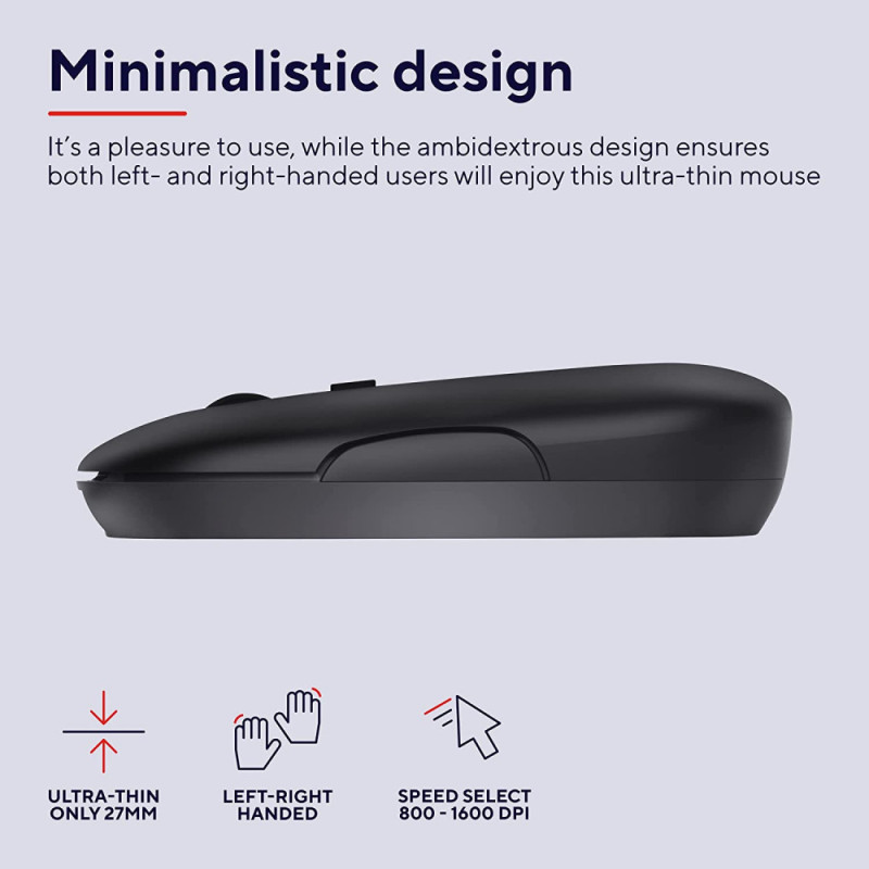 Trust Mouse Puck Rechargeable Ultra-Thin BT WL Silent Black (24059_TRUST)