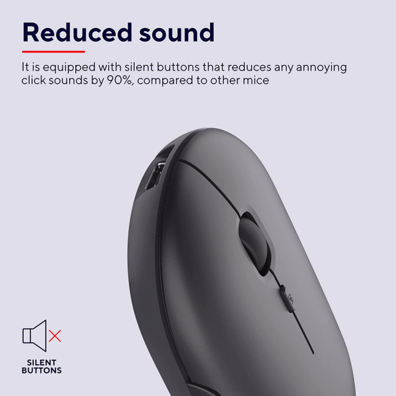 Trust Mouse Puck Rechargeable Ultra-Thin BT WL Silent Black (24059_TRUST)