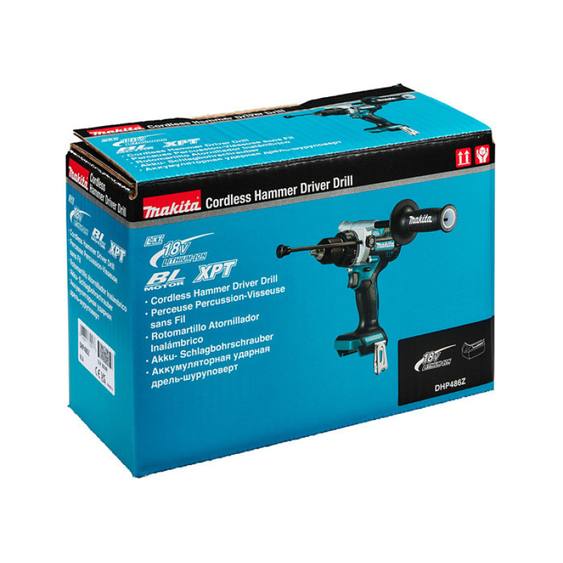 Makita Cordless Drill DDF486Z, 18В, 0-550/0-2100 rpm, 21 + D, 130 / 65 Nm, 2.6 kg, SOLO