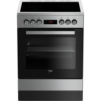 Beko Плита электрическая стеклокерамическая, 66л, 60x60см, дисплей, конвекция, нерж (FSE67310GX)