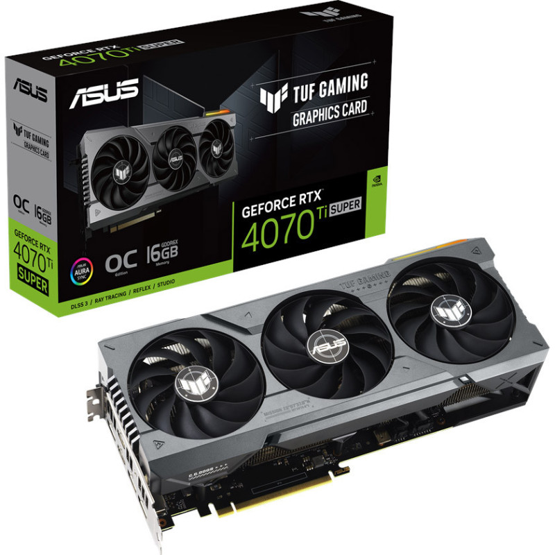 ASUS Видеокарта GeForce RTX 4070 Ti SUPER 16GB GDDR6X OC TUF-RTX4070TIS-O16G-GAMING (90YV0KF0-M0NA00)