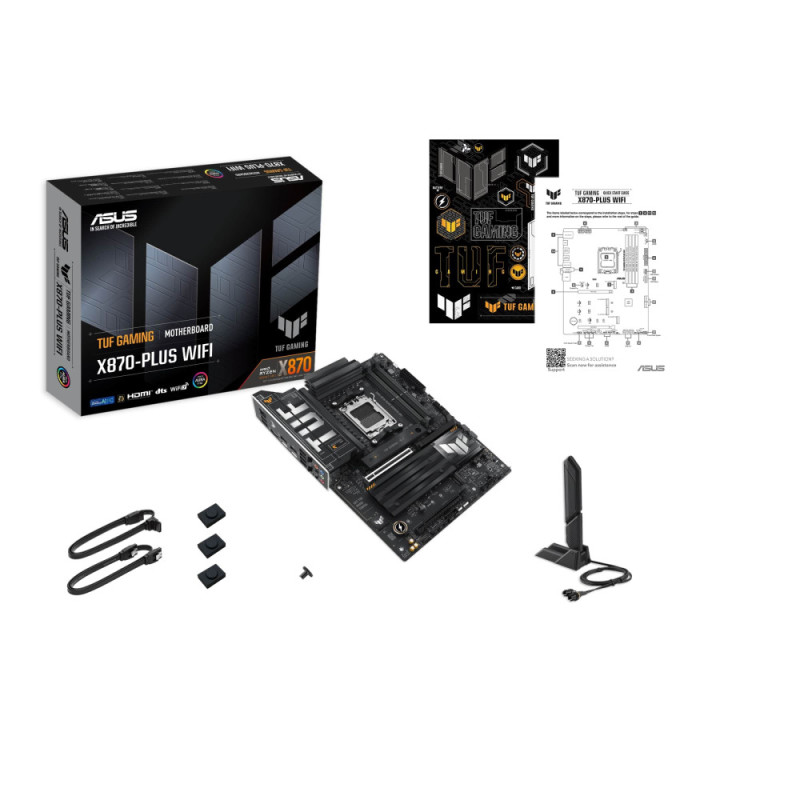 ASUS Материнcкая плата TUF GAMING X870-PLUS WIFI sAM5 X870 4xDDR5 M.2 HDMI WiFi BT ATX (90MB1IU0-M0EAY0)