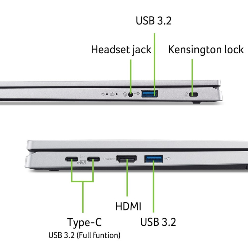 Acer Ноутбук Acer Extensa EX215-57 15.6" FHD IPS, Intel i3-1315U, 8GB, F512GB, UMA, Lin, сріблястий (NX.EJAEU.002)