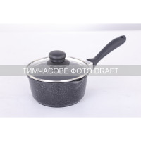 ARDESTO Saucepan with glass lid Gemini Anzio, 1.2l, aluminum, black (AR2412GES)