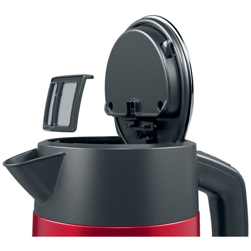 Bosch Electric kettle 1.7L, metal, red (TWK4P434)