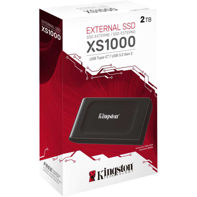 Kingston Portable SSD 2TB USB 3.2 Gen 2 Type-C XS1000 (SXS1000/2000G)