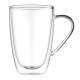 ARDESTO Double wall mug set with handle, 330ml, 2pcs, borosilicate glass, transparent (AR2633BH)