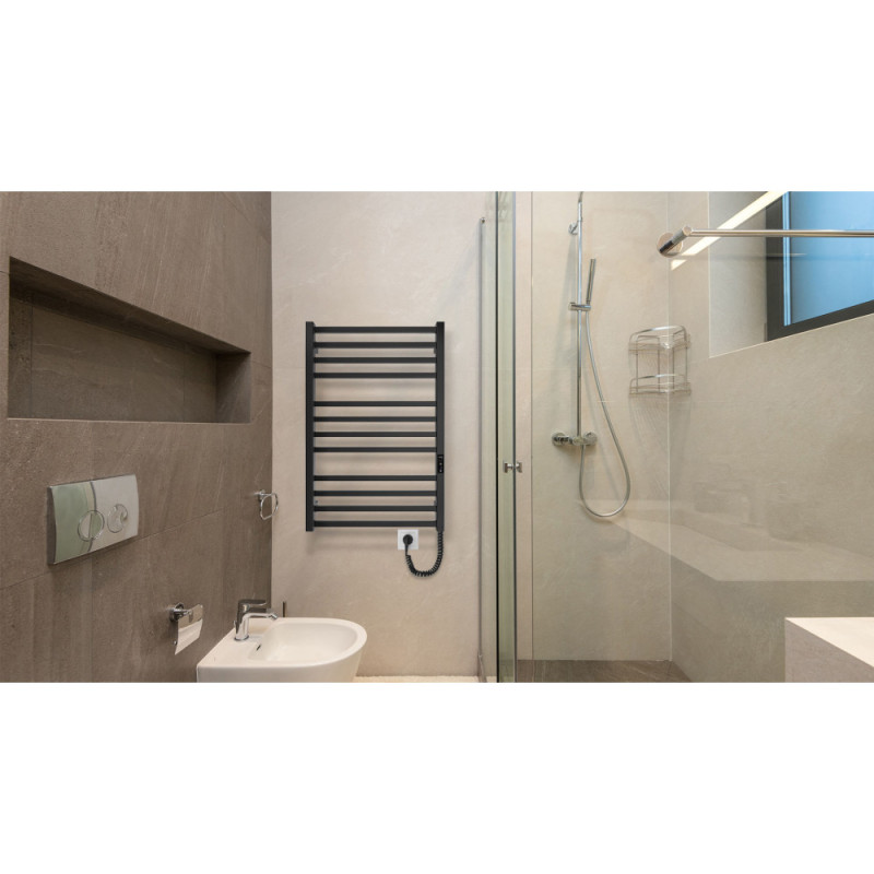 Hygge Family towel dryer electric London, 770х530х80mm, timer-regulator, steel, black matt (6.1.0102.06.BM)