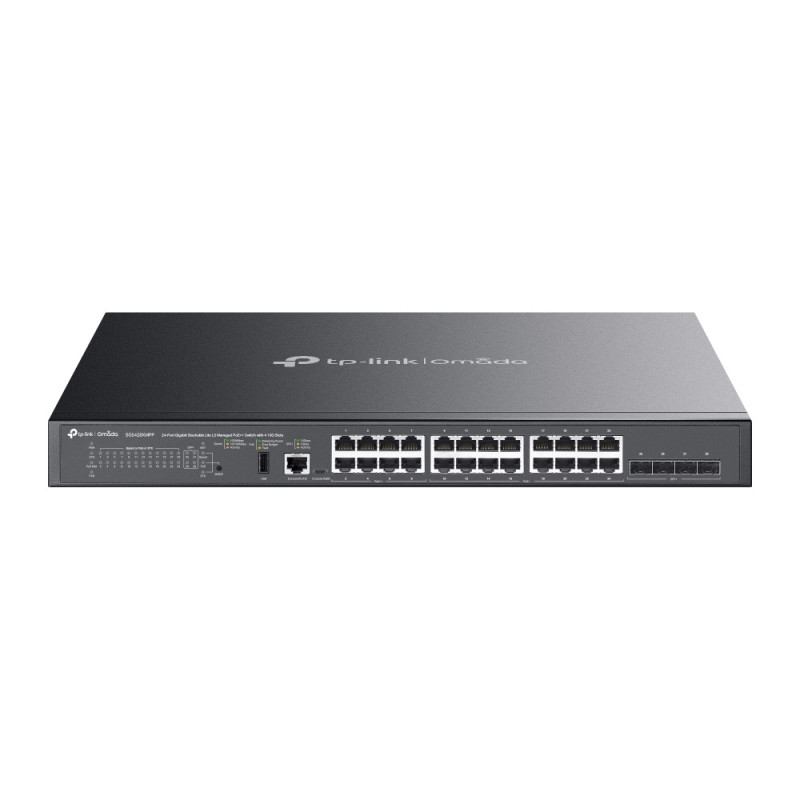TP-Link Комутатор SG5428XMPP 24xGE (24xPoE), 4xSFP+, 500Вт, Керований L3