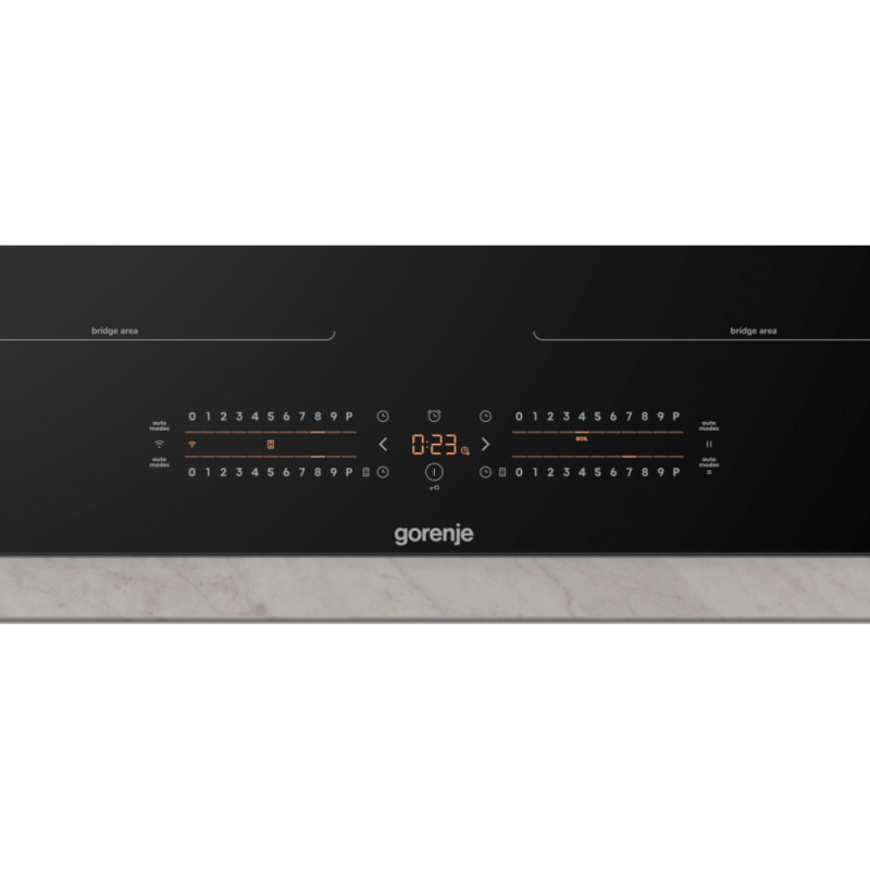 Gorenje Варильна поверхня Gorenje індукційна, 60см, PowerBoost, TouchControl, Wi-Fi, збільшена площа приготування, чорний (GI6442BSCWF)