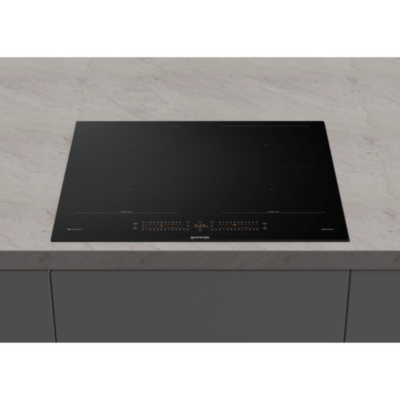 Gorenje Варильна поверхня Gorenje індукційна, 60см, PowerBoost, TouchControl, Wi-Fi, збільшена площа приготування, чорний (GI6442BSCWF)