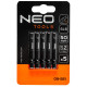 Neo Tools Bits, set of 5 pcs, 1/4 , percussion, SL6x50mm, steel S2 (09-581)