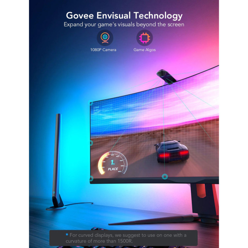 Govee Набор адаптивной подсветки H604A DreamView G1 Pro Gaming Light 24-29'' RGB Серый (B604A311)