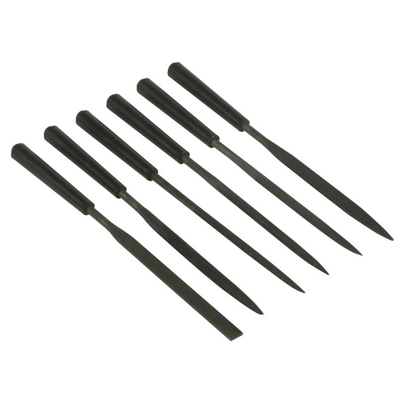Stanley Needle files for metal, set 6pcs, plastic handles, 160mm (0-22-500)