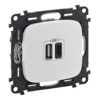 Legrand Socket Valena ALLURE USB-A + USB-C, 3A 5V, white (754965)