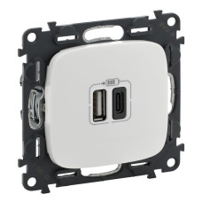 Legrand Socket Valena ALLURE USB-A + USB-C, 3A 5V, white (754965)