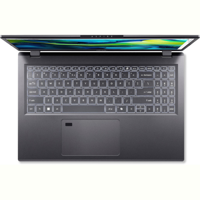 Ноутбук Acer Aspire 15 A15-41M-R1PA (NX.KXAEU.003); 15.6" FullHD (1920x1080) IPS LED матовый , AMD Ryzen 7 8840HS (3.3 - 5.1 ГГц) , RAM 16 ГБ , SSD 1 ТБ , AMD Radeon Graphics , без ОП , Wi-Fi , BT , веб-камера , Без ОС  , 1.65 кг , серый , подсветка клавиатуры , сканер отпечатков пальцев