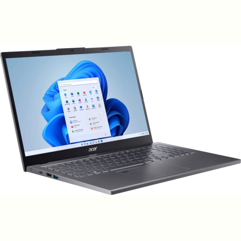 Ноутбук Acer Aspire 15 A15-41M-R1PA (NX.KXAEU.003); 15.6" FullHD (1920x1080) IPS LED матовый , AMD Ryzen 7 8840HS (3.3 - 5.1 ГГц) , RAM 16 ГБ , SSD 1 ТБ , AMD Radeon Graphics , без ОП , Wi-Fi , BT , веб-камера , Без ОС  , 1.65 кг , серый , подсветка клавиатуры , сканер отпечатков пальцев