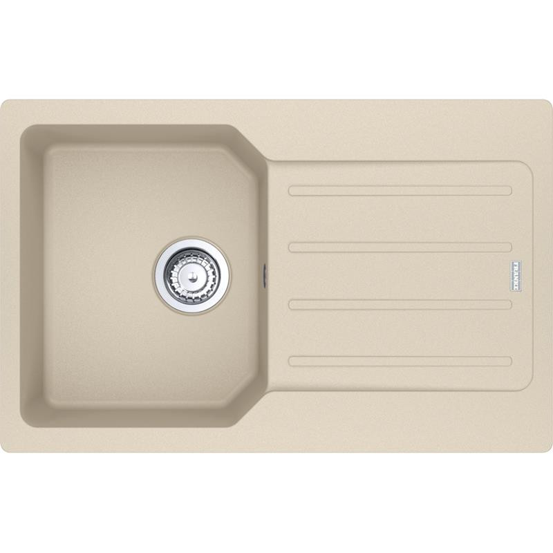 Franke City kitchen sink, fragranite, rectangular, with wing, 780x500x190mm, bowl - 1, inset, reversible, UCG 611-78, beige (114.0701.827)