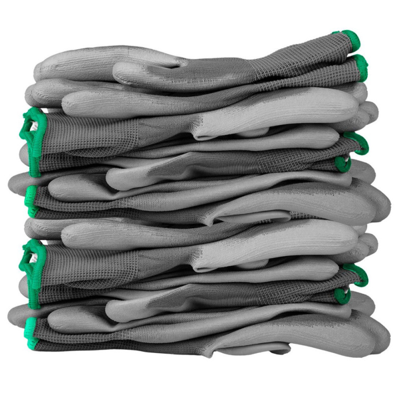 Neo Tools Рукавички робочі Neo Tools поліестер з поліуретановим покриттям, р.8, сірий (97-646-8)