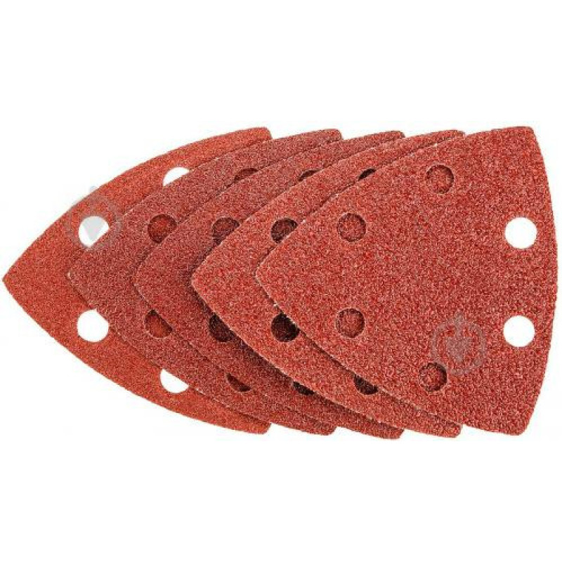 Graphite Шліфувальний папір на липучці тип DELTA[Sanding attachment, 5 pcs, with Velcro, type DELTA 93x93mm, K100] (55H766)