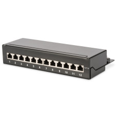 Digitus Desktop CAT 6A Patch Panel, shielded Class EA, 12-port RJ45, 8P8C, LSA (DN-91612SD-EA)