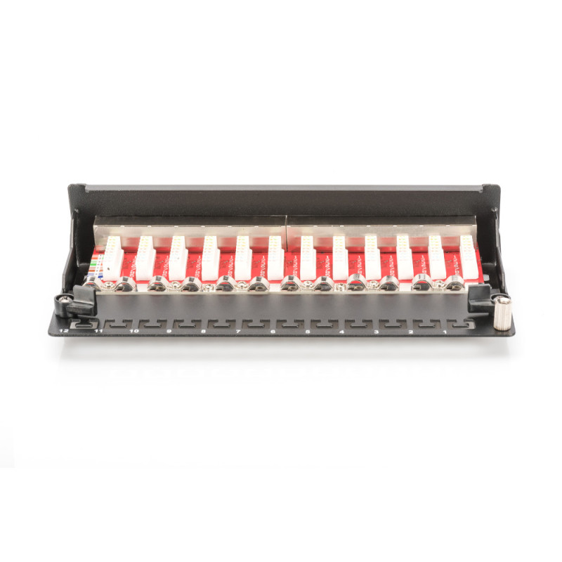 Digitus Desktop CAT 6A Patch Panel, shielded Class EA, 12-port RJ45, 8P8C, LSA (DN-91612SD-EA)