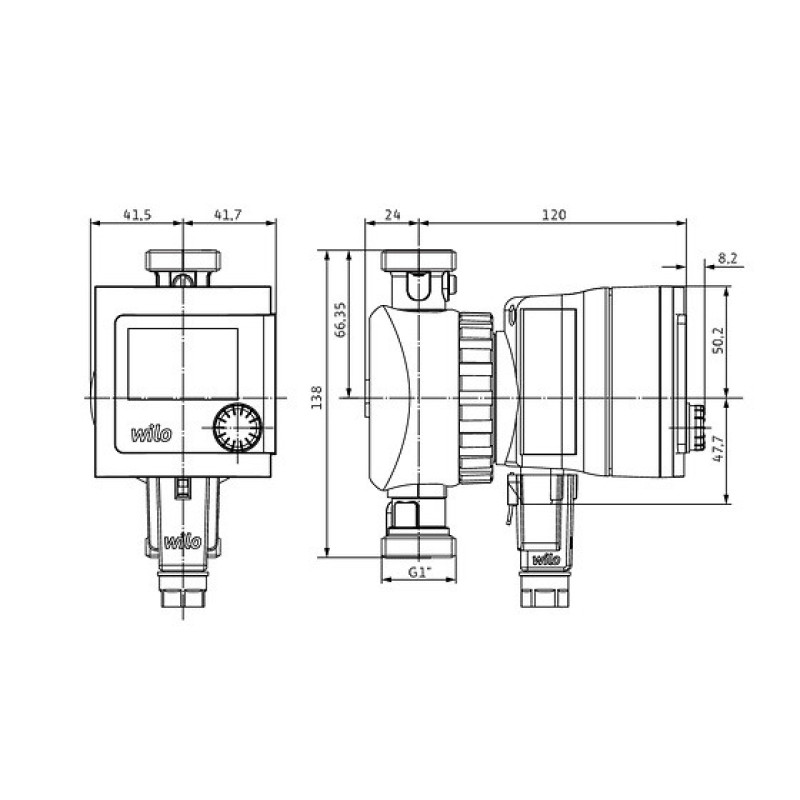 Wilo Circulation pump Star-Z Nova T, G 1, 10 bar, 138mm, 7W, 230V (4222650)