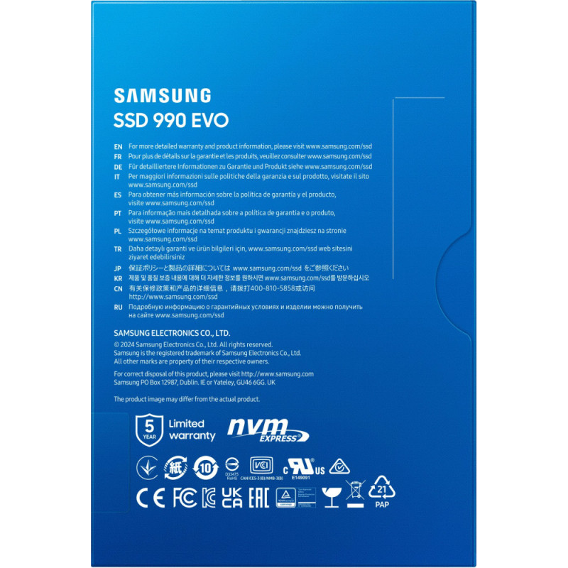 Samsung SSD M.2 2TB PCIe 4.0 990EVO (MZ-V9E2T0BW)