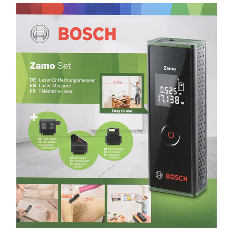 Bosch Laser rangefinder Zamo SET, 0.15–20m, ±3mm, + 3 adapters (0.603.672.701)
